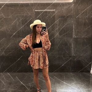 Zebra Print Two-Piece Set